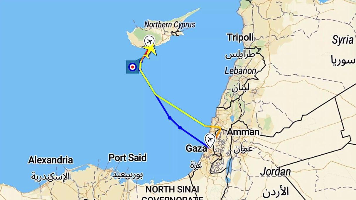 موقع يكشف تنفيذ طائرات عسكرية بريطانية 33 رحلة إلى تل أبيب منذ العدوان على غزة